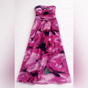 Ralph Lauren Evening Strapless Chiffon Floral Gown – Size 2